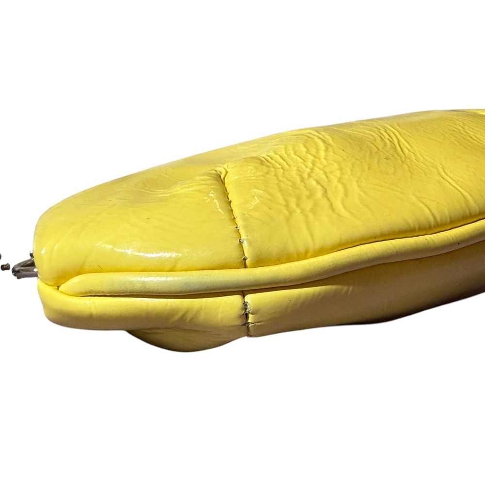 Yellow Leather Kiss-Lock Clutch Wallet - Picture 7 of 13